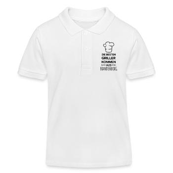 Die besten Griller kommen aus Brandenburg / Grill - Kinder Organic Poloshirt Mini Sprinter von Stanley/Stella - Weiß - Vorne