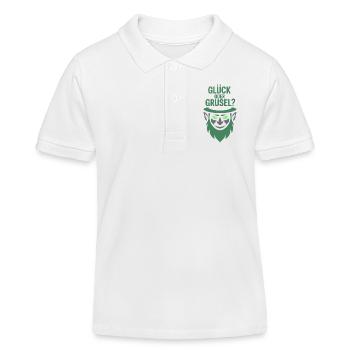 Glück oder Grusel Kobold-Motiv - Kinder Organic Poloshirt Mini Sprinter von Stanley/Stella - Weiß - Vorne