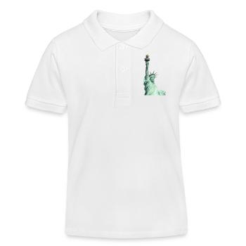 Freiheitsstatue Illustration - Kinder Organic Poloshirt Mini Sprinter von Stanley/Stella - Weiß - Vorne