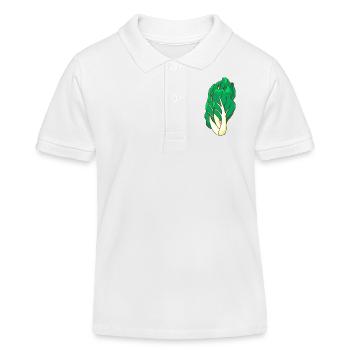 Mangold Krautstiel Salat - Kinder Organic Poloshirt Mini Sprinter von Stanley/Stella - Weiß - Vorne