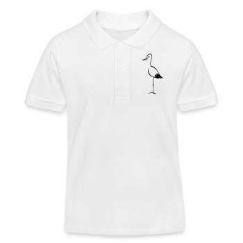 Storch / stork (1c) - Kinder Organic Poloshirt Mini Sprinter von Stanley/Stella - Weiß - Vorne