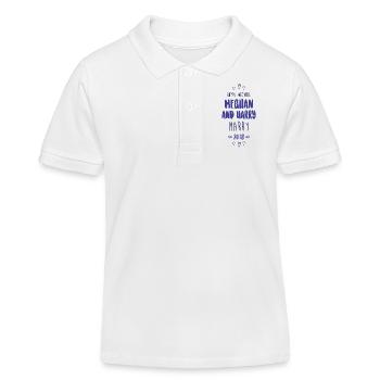 HT Royal Wedding Marry 2018 bleu - Polo enfant bio Stanley/Stella - blanc - Devant