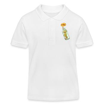 Hippocampe dans bouteille plastique demande d'aide - Polo enfant bio Stanley/Stella - blanc - Devant