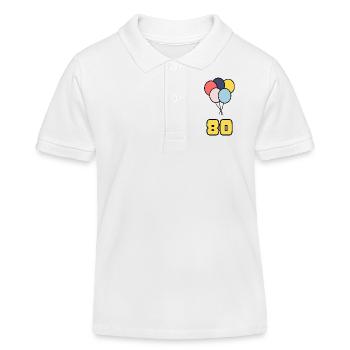 80. 80 YEARS. 80TH ANNIVERSARY. BIRTHDAY 80 YEARS. - Kids Organic Polo Shirt by Stanley/Stella - white - Front