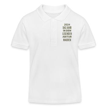 Abi 2024 dictons amusants - Polo enfant bio Stanley/Stella - blanc - Devant