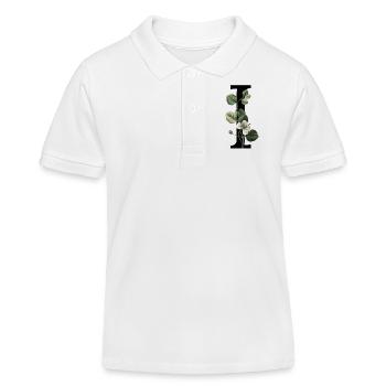 Buchstabe I Grüne Botanik - Kinder Organic Poloshirt Mini Sprinter von Stanley/Stella - Weiß - Vorne