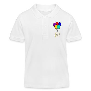 5. 5 YEARS. 5th ANNIVERSARY. 5 YEAR ANNIVERSARY - Kids Organic Polo Shirt by Stanley/Stella - white - Front