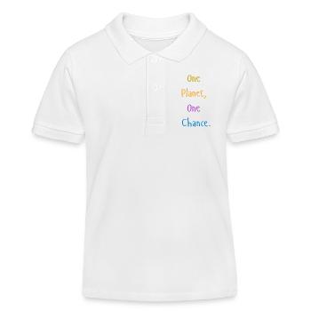 one_planet_one_chance - Kinder Organic Poloshirt Mini Sprinter von Stanley/Stella - Weiß - Vorne