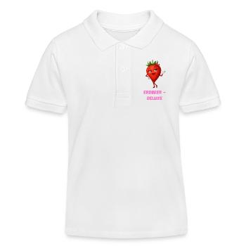 Erdbeere Dame Deluxe Charme Karikatur  - Kinder Organic Poloshirt Mini Sprinter von Stanley/Stella - Weiß - Vorne