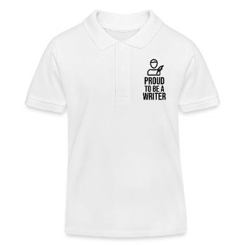 Stolz, Schriftsteller zu sein – Minimalistische Strichkunst-Ikone - Kinder Organic Poloshirt Mini Sprinter von Stanley/Stella - Weiß - Vorne