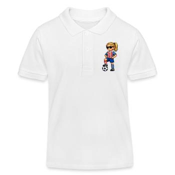 Soccer Girls USA America Fan American - Polo enfant bio Stanley/Stella - blanc - Devant