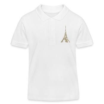 Tour Eiffel Paris monument minimaliste - Polo enfant bio Stanley/Stella - blanc - Devant