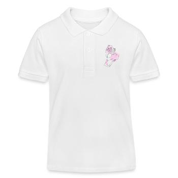 Frau in Pink - Kinder Organic Poloshirt Mini Sprinter von Stanley/Stella - Weiß - Vorne
