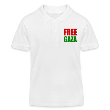 Free gaza - Polo enfant bio Stanley/Stella - blanc - Devant