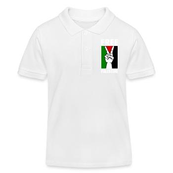 Free palestine Peacezeichen siegeszeichen hand - Kinder Organic Poloshirt Mini Sprinter von Stanley/Stella - Weiß - Vorne