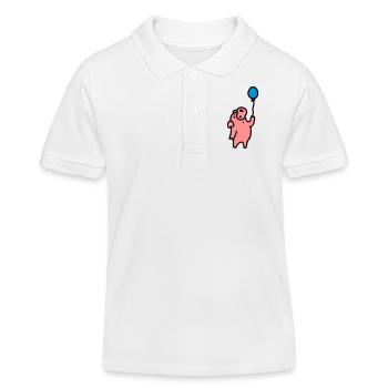 Pig + ballon à air 3 - Polo enfant bio Stanley/Stella - blanc - Devant