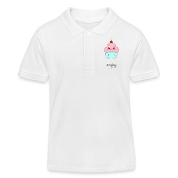 Angry Cupcake - Kinder Organic Poloshirt Mini Sprinter von Stanley/Stella - Weiß - Vorne