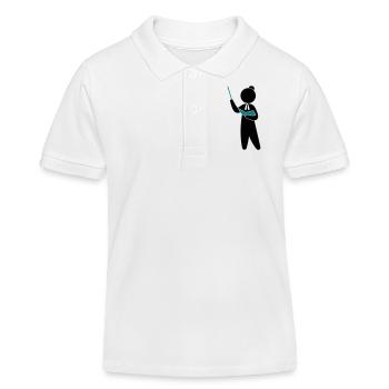 Ein Lehrer oder Professor schult sein Publikum - Kinder Organic Poloshirt Mini Sprinter von Stanley/Stella - Weiß - Vorne