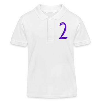 2 JAHRE. 2. JUBILÄUM. GEBURTSTAG 2 JAHRE. 2 - Kinder Organic Poloshirt Mini Sprinter von Stanley/Stella - Weiß - Vorne