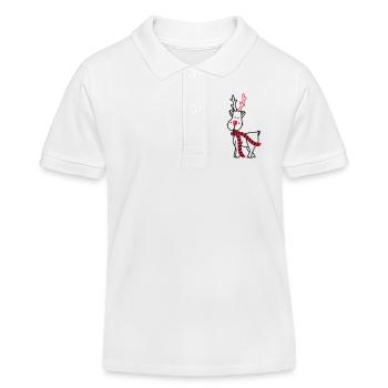 Rentier mit Schal - Kinder Organic Poloshirt Mini Sprinter von Stanley/Stella - Weiß - Vorne