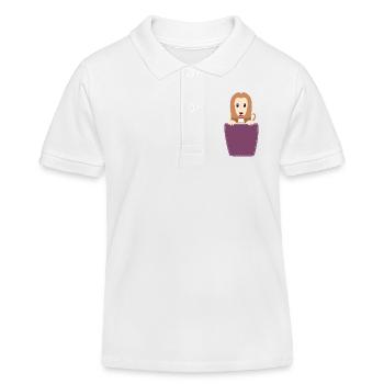 Windhund In Der Brusttasche - Kinder Organic Poloshirt Mini Sprinter von Stanley/Stella - Weiß - Vorne