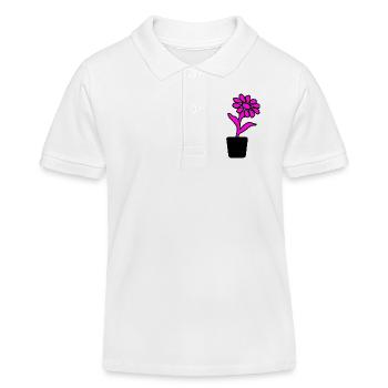 Flower - Kids Organic Polo Shirt by Stanley/Stella - white - Front