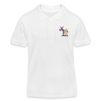 Bremer Stadtmusikanten: Veganer Chefkoch Esel - Kinder Organic Poloshirt Mini Sprinter von Stanley/Stella - Weiß - Vorne