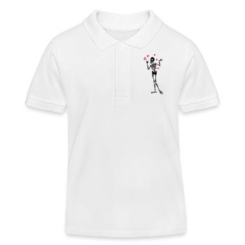 Skeleton-Liebhaber - Kinder Organic Poloshirt Mini Sprinter von Stanley/Stella - Weiß - Vorne