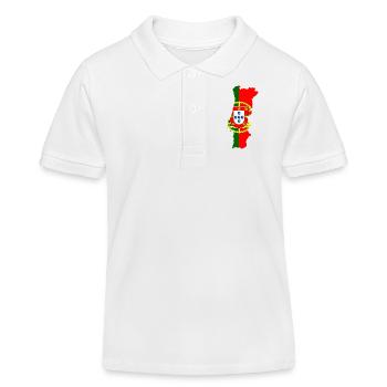 Carte du drapeau du Portugal - Polo enfant bio Stanley/Stella - blanc - Devant