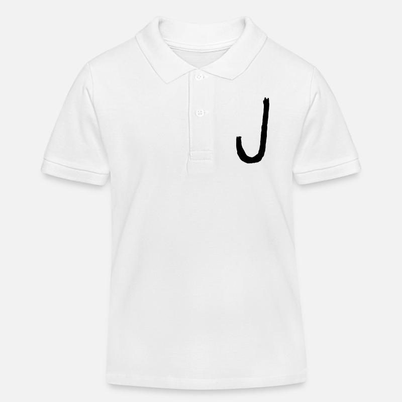 Buchstaben J - Kinder Organic Poloshirt Mini Sprinter von Stanley/Stella - Weiß
