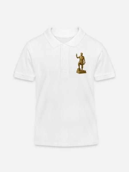 Antike Philosophen Skulptur mit Zitat - Kinder Organic Poloshirt Mini Sprinter von Stanley/Stella - Weiß