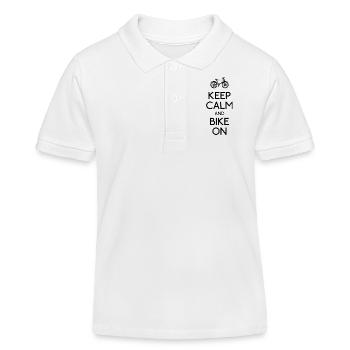 Keep Calm Fahrrad - Kinder Organic Poloshirt Mini Sprinter von Stanley/Stella - Weiß - Vorne