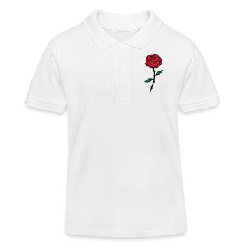 rose red design - Kinder Organic Poloshirt Mini Sprinter von Stanley/Stella - Weiß - Vorne