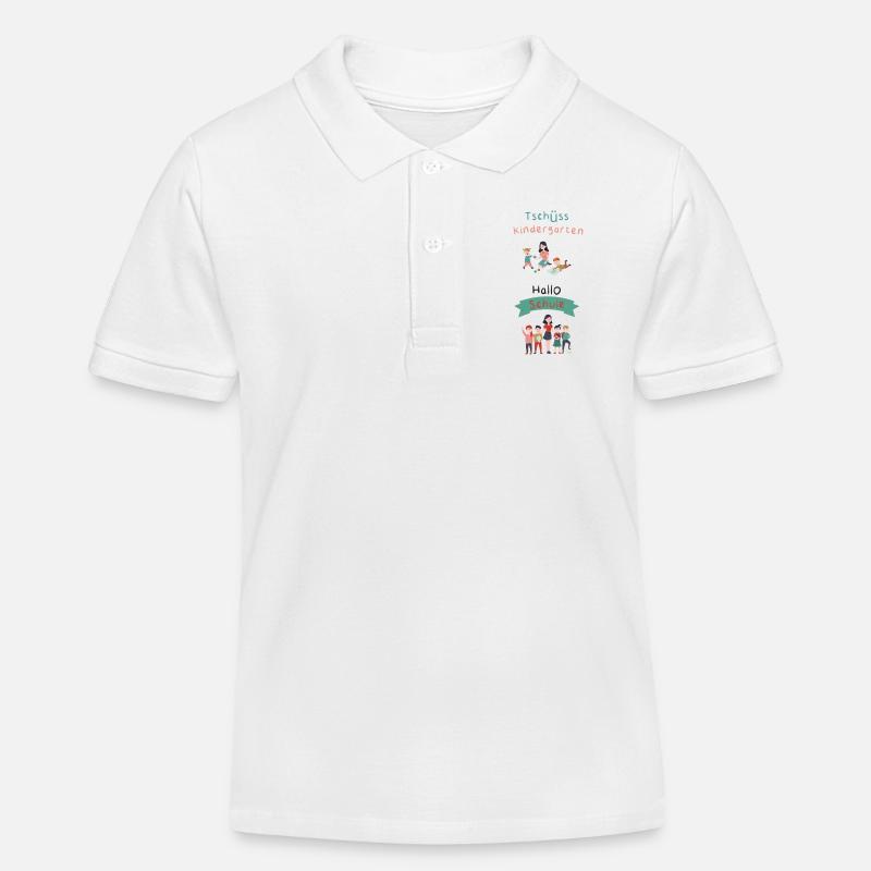 Schule Kindergarten Hallo - Kinder Organic Poloshirt Mini Sprinter von Stanley/Stella - Weiß