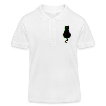 Neon Katze - Kinder Organic Poloshirt Mini Sprinter von Stanley/Stella - Weiß - Vorne