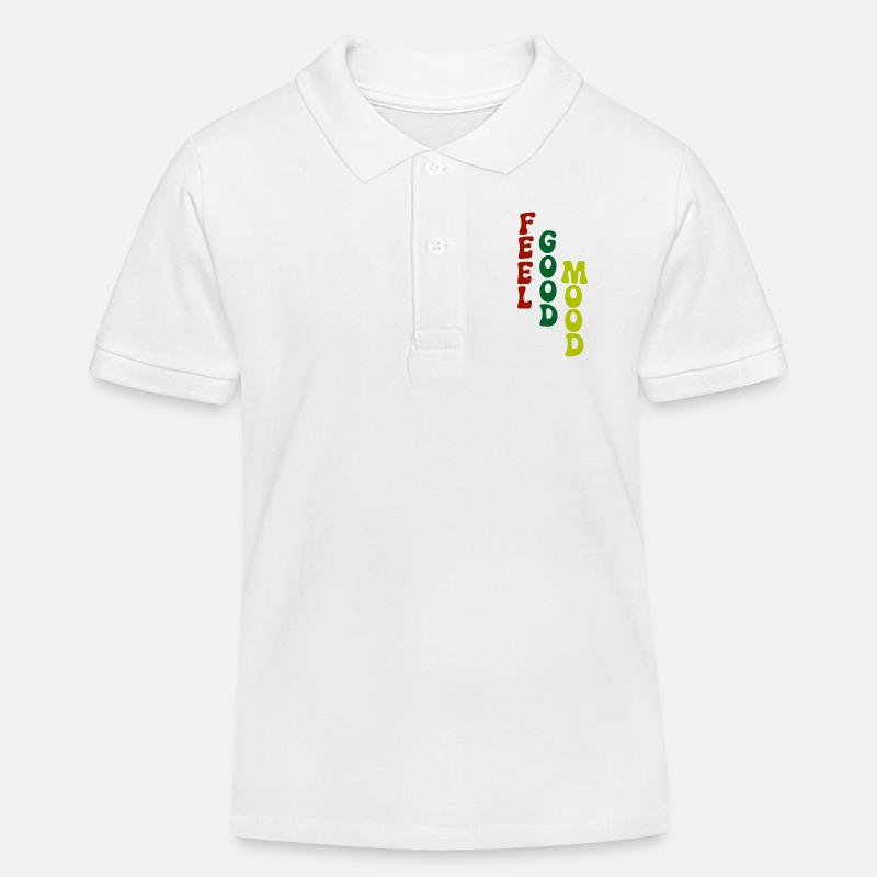 Feel Good Mood Vertikale Typografie - Kinder Organic Poloshirt Mini Sprinter von Stanley/Stella - Weiß