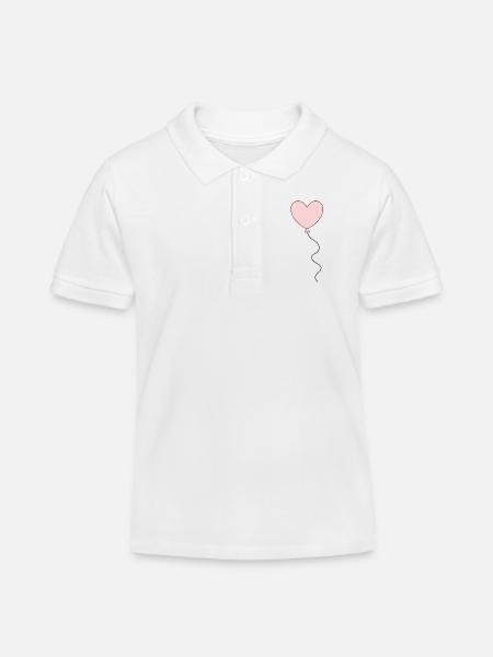 Valentinstag Pink Heart, Valentinstag - Kinder Organic Poloshirt Mini Sprinter von Stanley/Stella - Weiß