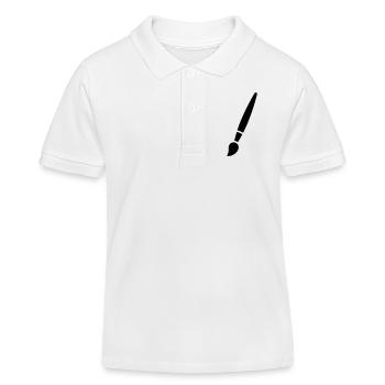 Pinsel, Malerei, Kunst Symbol - Kinder Organic Poloshirt Mini Sprinter von Stanley/Stella - Weiß - Vorne
