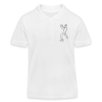 Cricket Bowler Zeichnung - Kinder Organic Poloshirt Mini Sprinter von Stanley/Stella - Weiß - Vorne