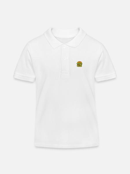 Burger minimaliste - Polo enfant bio Stanley/Stella - blanc