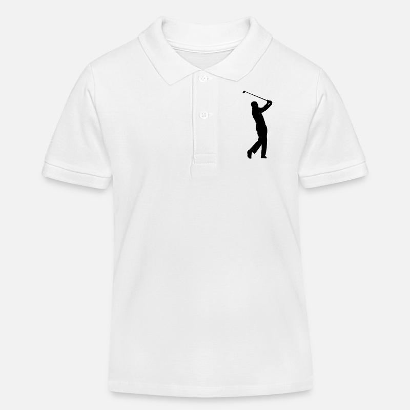 Golf Golfer Golfer Terrain de golf - Polo enfant bio Stanley/Stella - blanc