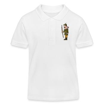 Bogenschütze Robin - Kinder Organic Poloshirt Mini Sprinter von Stanley/Stella - Weiß - Vorne