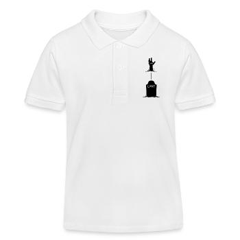Hand hebt sich aus Grab - Kinder Organic Poloshirt Mini Sprinter von Stanley/Stella - Weiß - Vorne