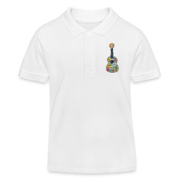 Ukulele Comic Style - Kids Organic Polo Shirt by Stanley/Stella - white - Front