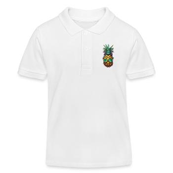 Fruits / Ananas / Exotique / Tropical / Vitamines - Polo enfant bio Stanley/Stella - blanc - Devant