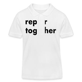 Repair together - Kids Organic Polo Shirt by Stanley/Stella - white - Front