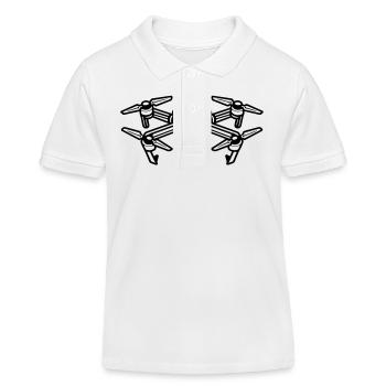 Drone Icon Silhouette - Kinder Organic Poloshirt Mini Sprinter von Stanley/Stella - Weiß - Vorne