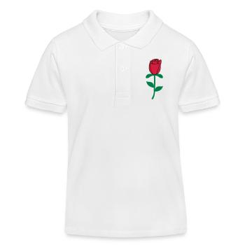 roses - Polo enfant bio Stanley/Stella - blanc - Devant