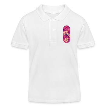 Neon Hibiscus Tropical Flora - Kids Organic Polo Shirt by Stanley/Stella - white - Front