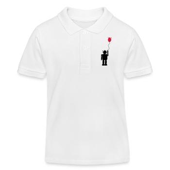 Roboterluftballon Hinten - Kinder Organic Poloshirt Mini Sprinter von Stanley/Stella - Weiß - Vorne